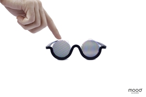 Analogue augmented psychedelic MOOD glasses creates a layer between reality and the user’s eyes