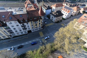Smart dynamic LED street lights turn on in St. Gallen