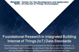 Research report on IoT data standards for the smart built environment released by Georgia Tech Internet of Things centre