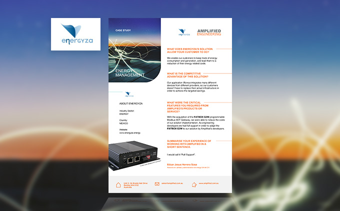 What does energyza’s solution allow your customer to do?