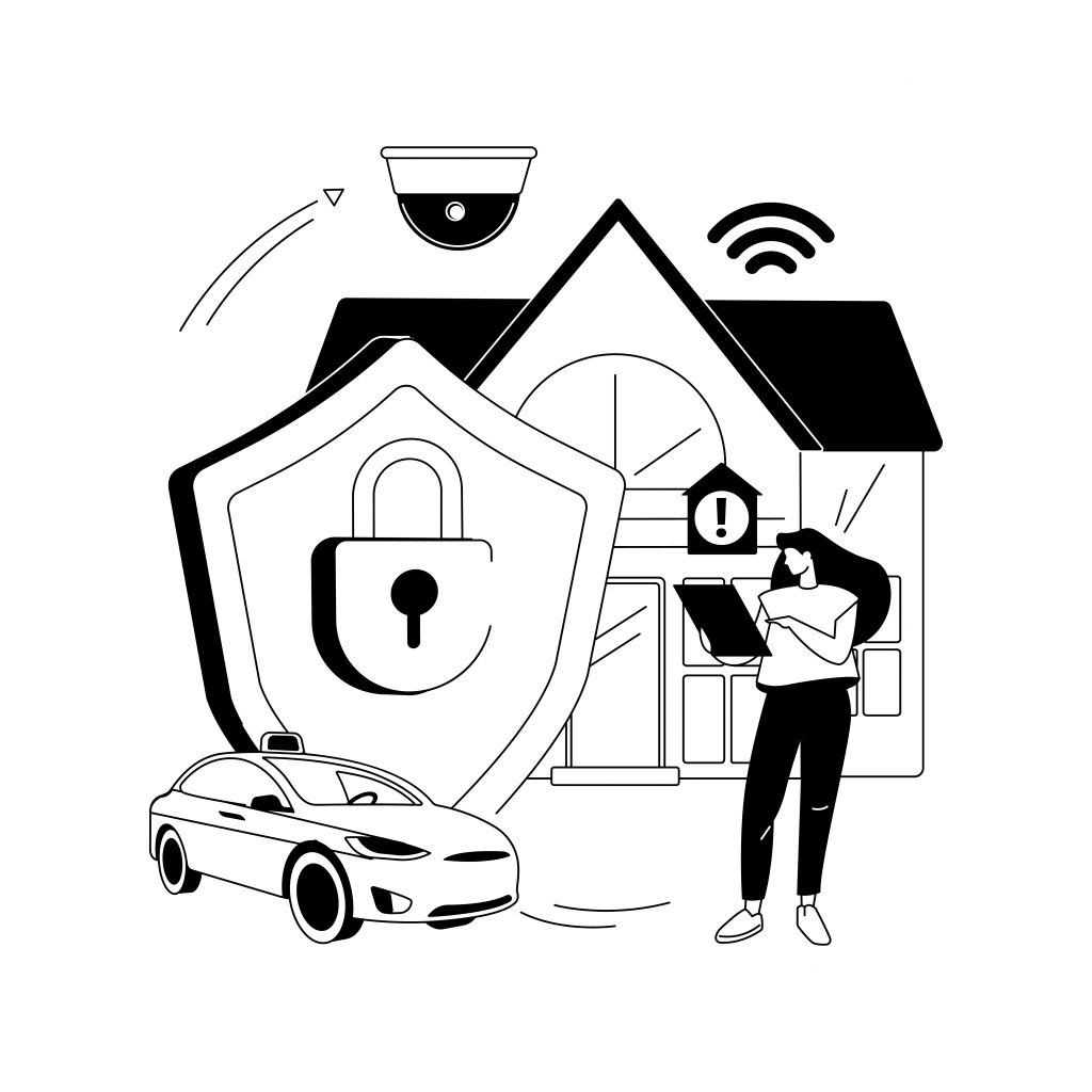 Security systems design abstract concept vector illustration. Optimal building security solutions, video surveillance, product selection, project and client management abstract metaphor.