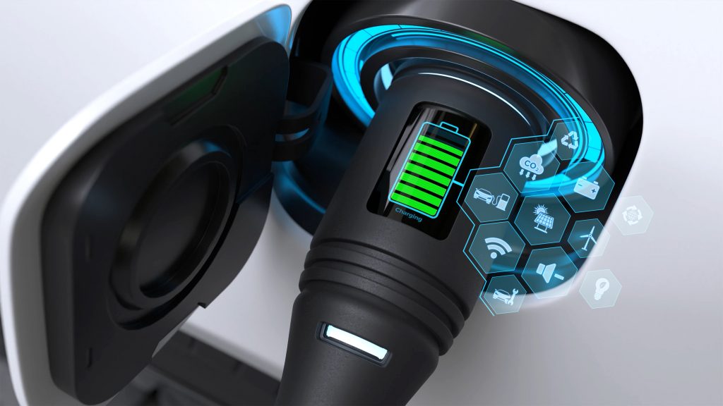 Electric vehicle charger plug with digital display