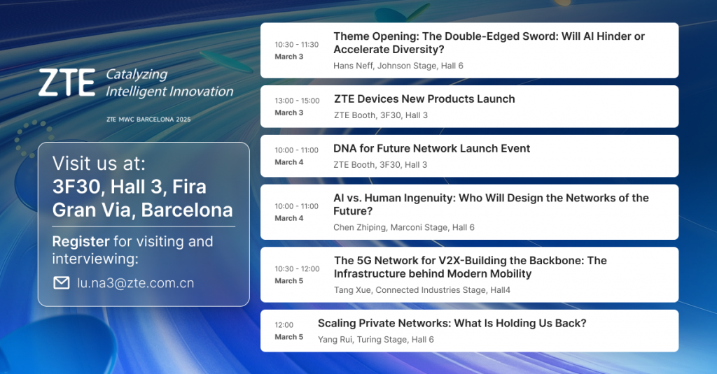 Join ZTE at MWC 2025 – secure your spot now!